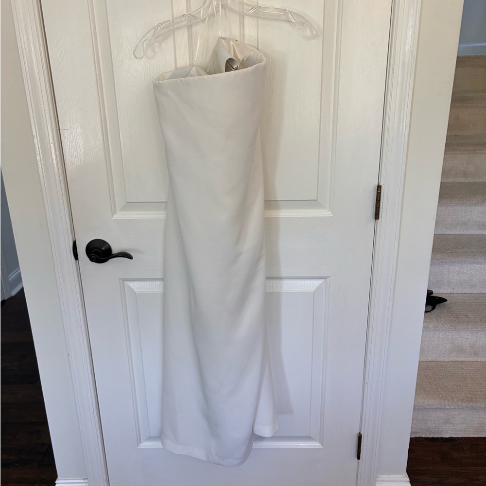 Tuckernuck Strapless Ivory Crepe Marin Dress-  XXL